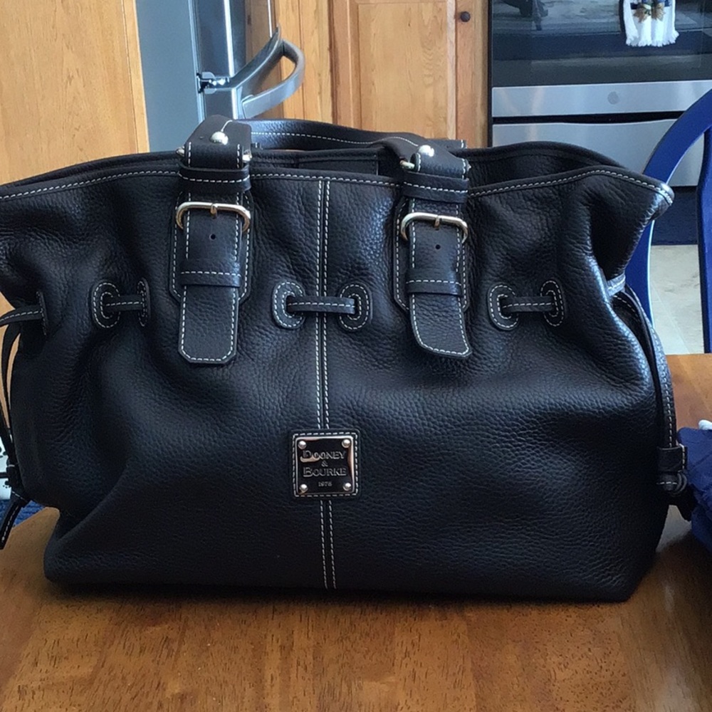 Dooney & Bourke Black Pebbled Leather Satchel